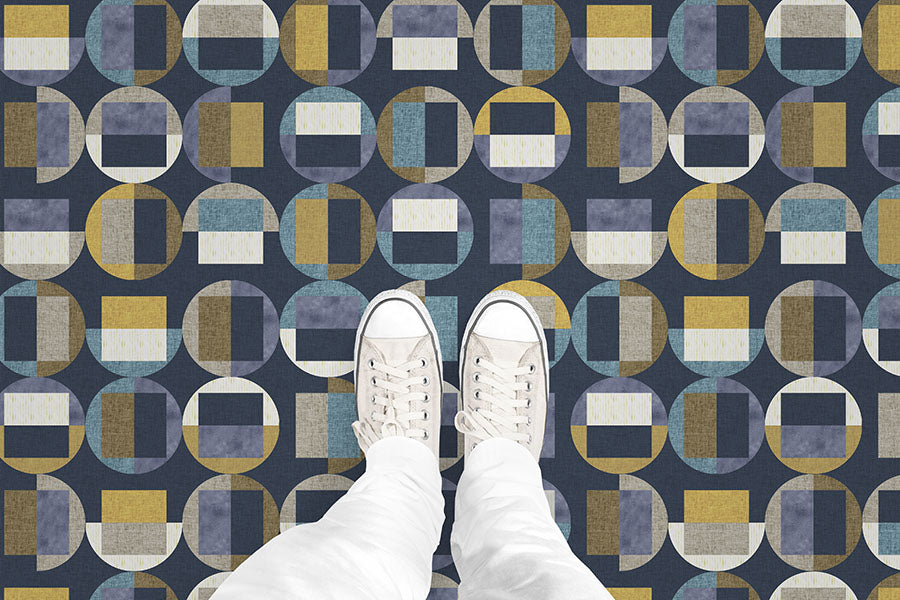 Circle Gets the Square (P608) Custom Printed Vinyl Flooring Design