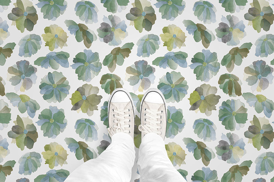 Watecolor Floral (P639) Custom Printed Vinyl Flooring Design