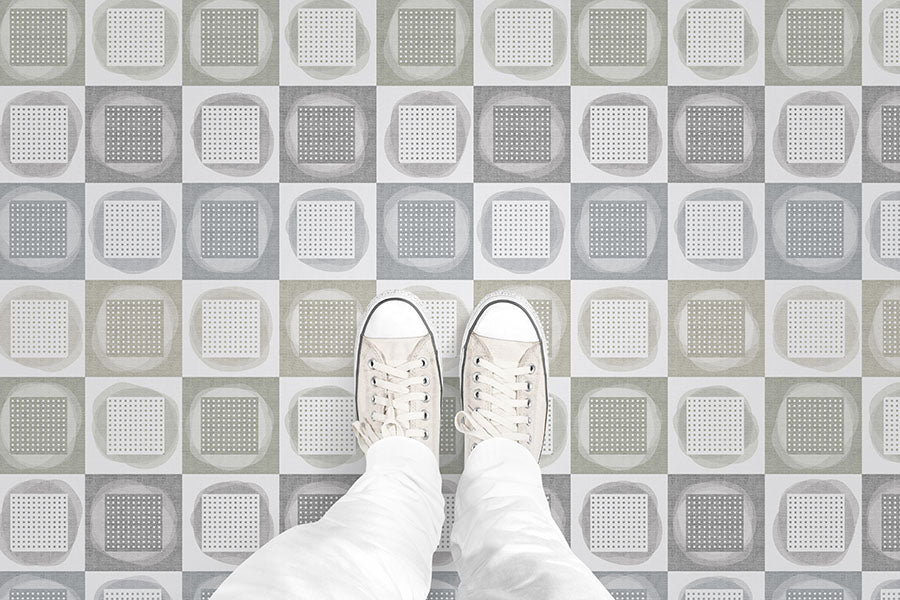 Watercolor Checkboard (P676) Custom Printed Vinyl Flooring Design