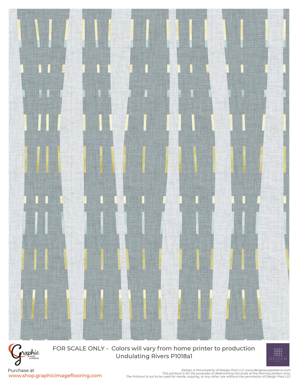 Undulating Rivers (P1018) Custom Printed Vinyl Flooring Design