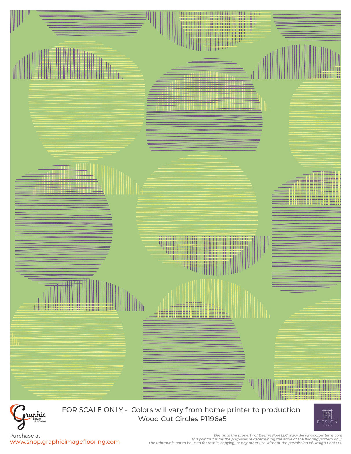 Wood Cut Circles (P1196) Custom Printed Vinyl Flooring Design