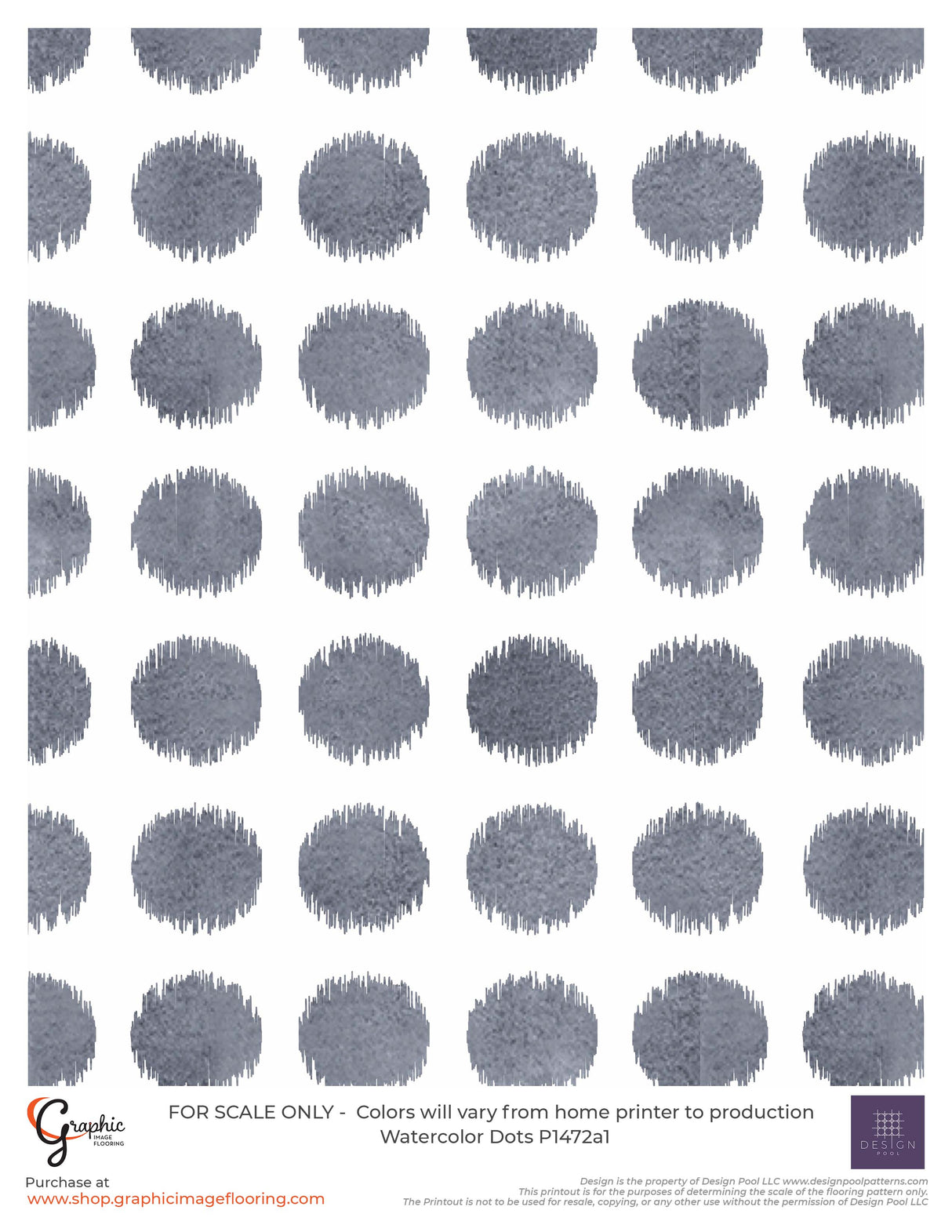 Watercolor Dots (P1472) Custom Printed Vinyl Flooring Design