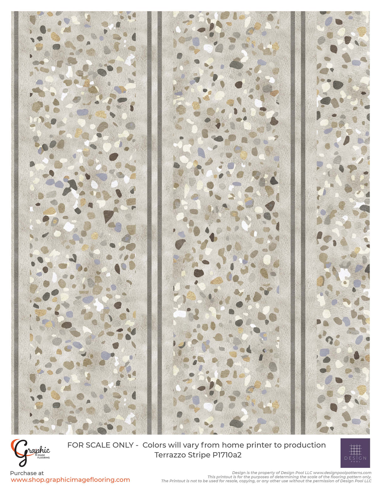 Terrazzo Stripe (P1710) Custom Printed Vinyl Flooring Design