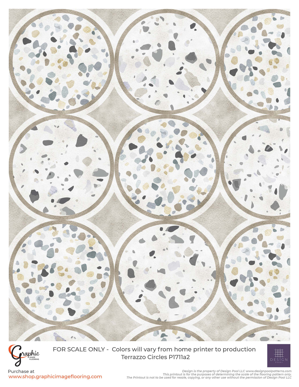 Terrazzo Circles (P1711) Custom Printed Vinyl Flooring Design