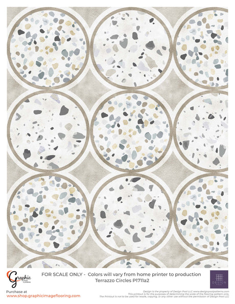 Terrazzo Circles (P1711) Custom Printed Vinyl Flooring Design