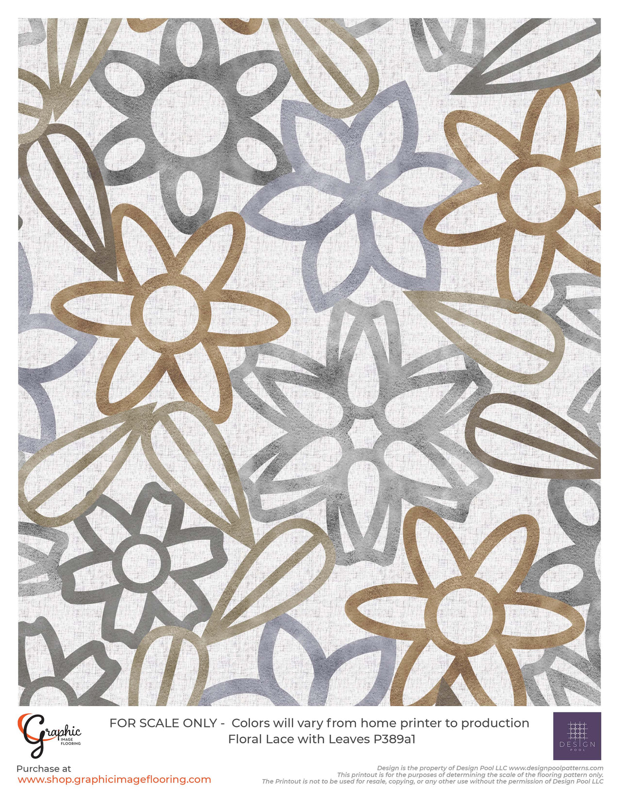 Floral Lace with Leaves (P389)