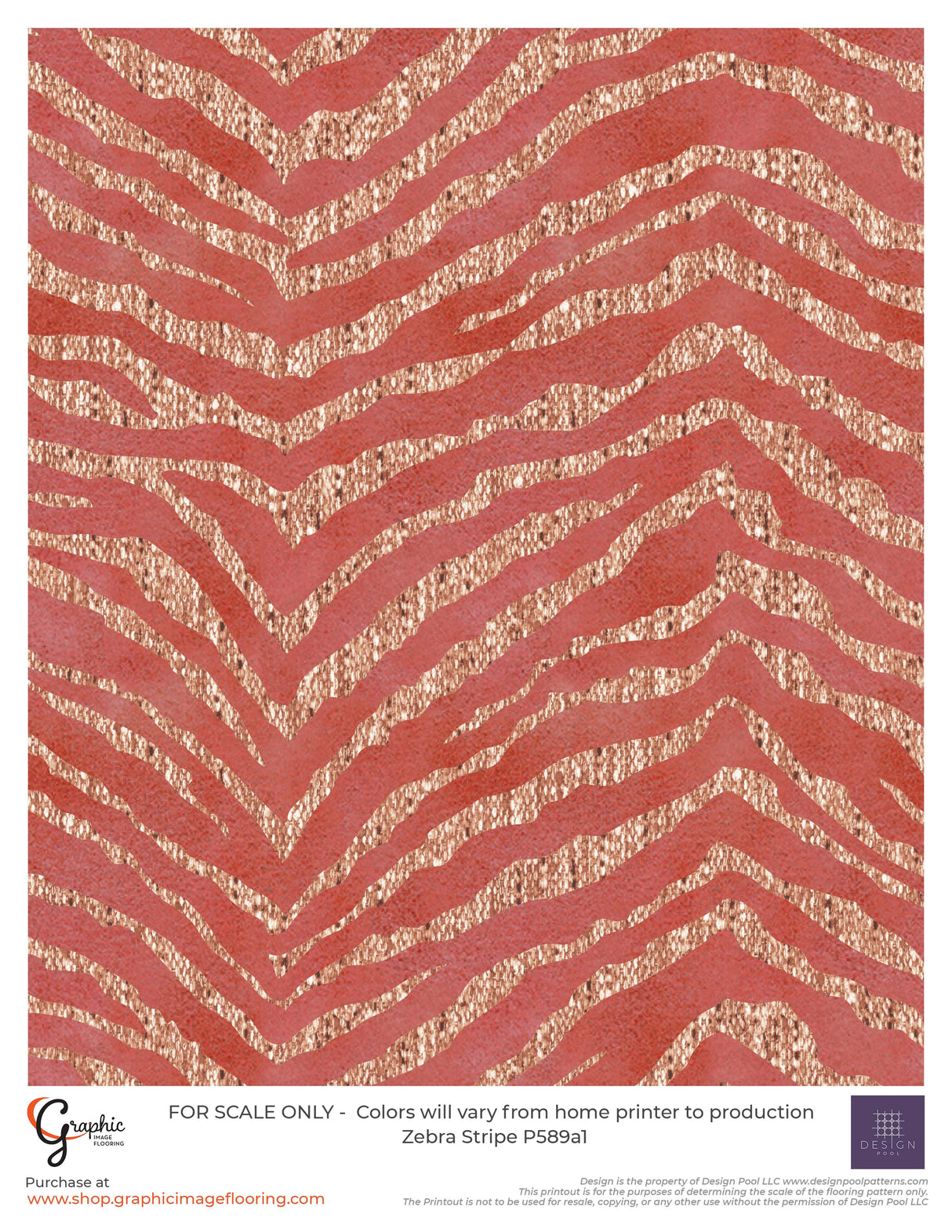 Zebra Stripe (P589) Custom Printed Vinyl Flooring Design