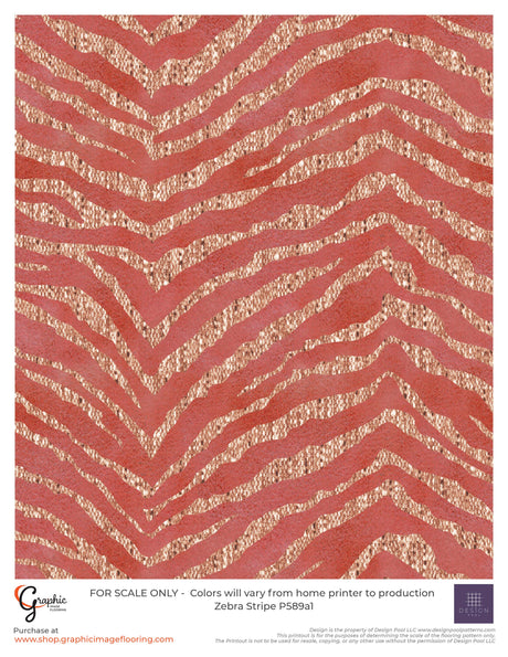 Zebra Stripe (P589) Custom Printed Vinyl Flooring Design