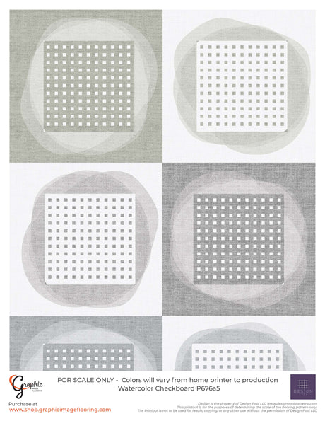Watercolor Checkboard (P676) Custom Printed Vinyl Flooring Design
