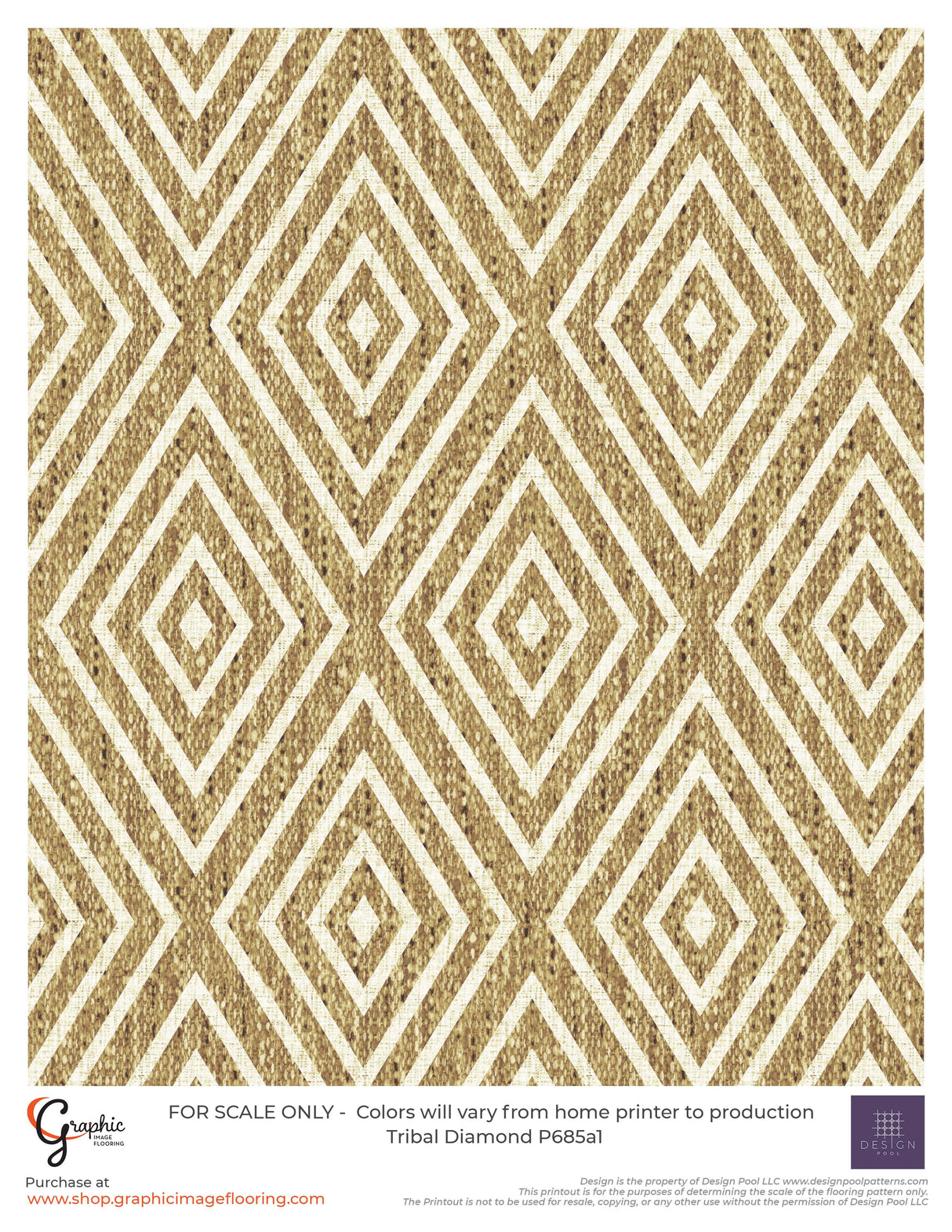 Tribal Diamond (P685) Custom Printed Vinyl Flooring Design