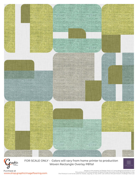 Woven Rectangle Overlay (P811) Custom Printed Vinyl Flooring Design