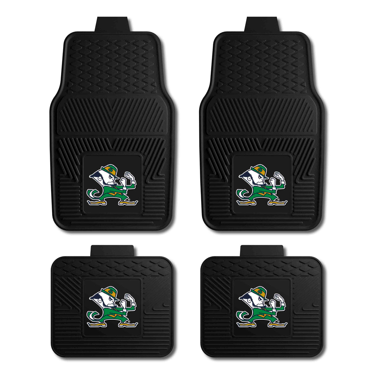 Notre Dame Leprechaun 4-pc Vinyl Car Mat Set