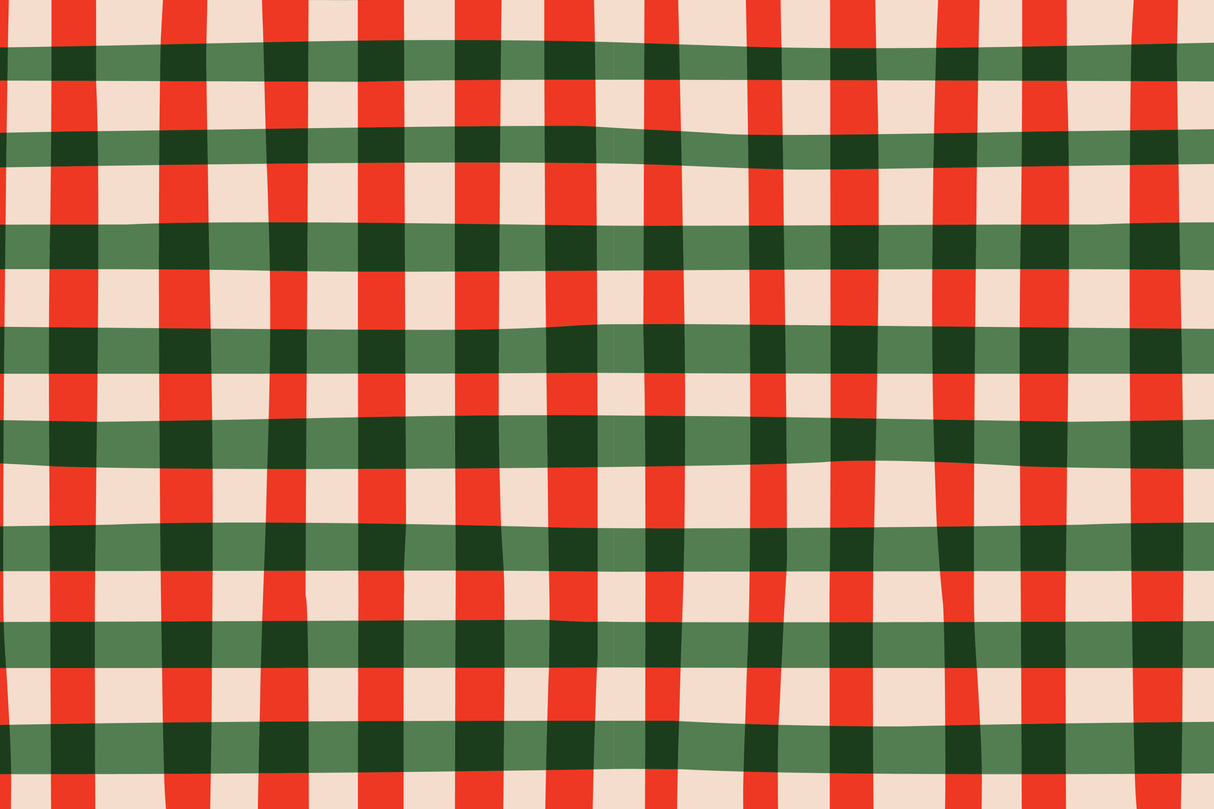 Candy Cane Plaid Vinyl Mat