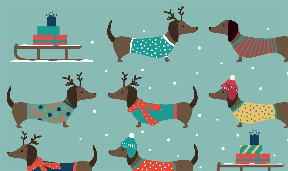 Sledding Dogs Memory Foam Bath Mat