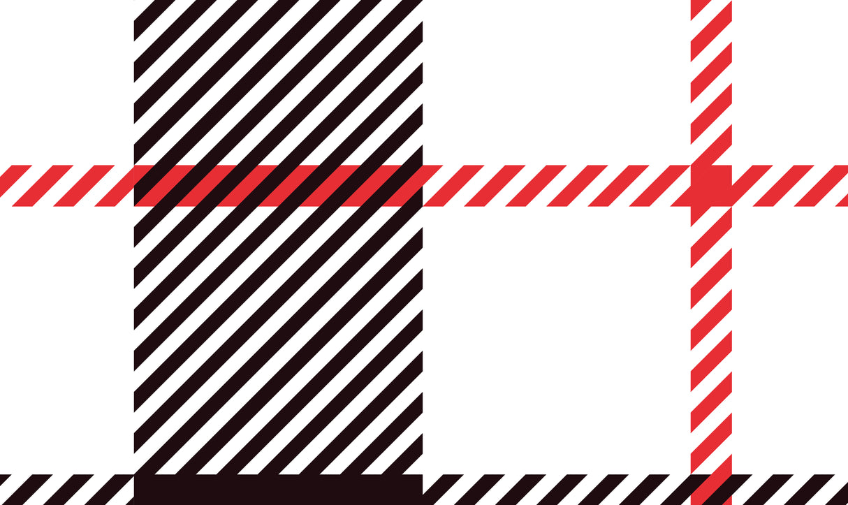 Black and Red Plaid Memory Foam Bath Mat