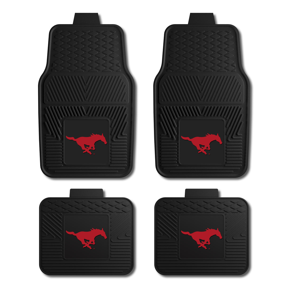 Southern Methodist University Mustang 4-pc Vinyl Car Mat Set - Red