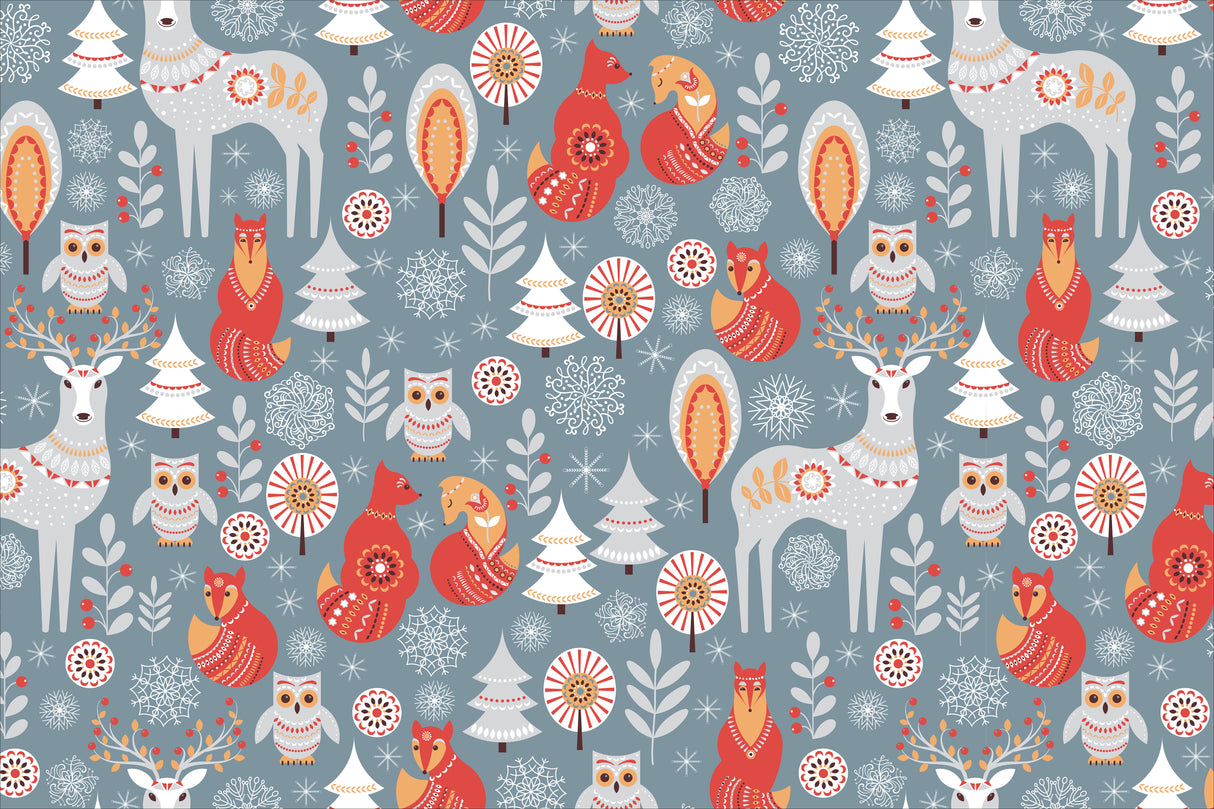 Folklore Animals Memory Foam Bath Mat