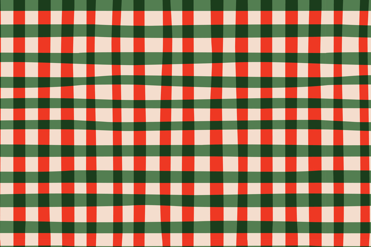 Candy Cane Plaid Vinyl Mat