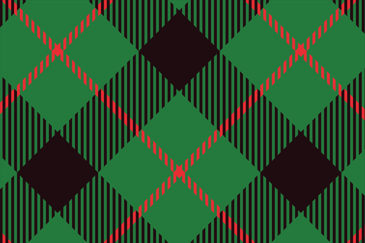 Grinch Plaid Vinyl Mat