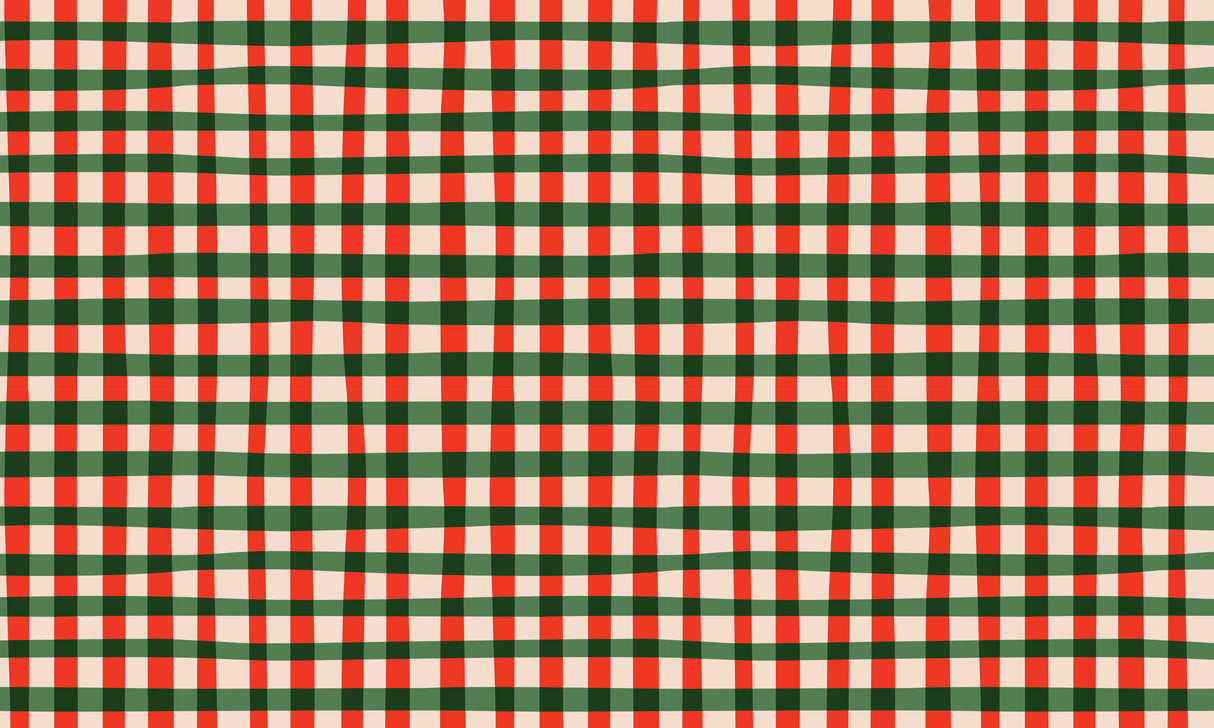 Candy Cane Plaid Vinyl Mat