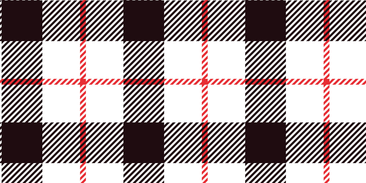 Black and Red Plaid Vinyl Mat