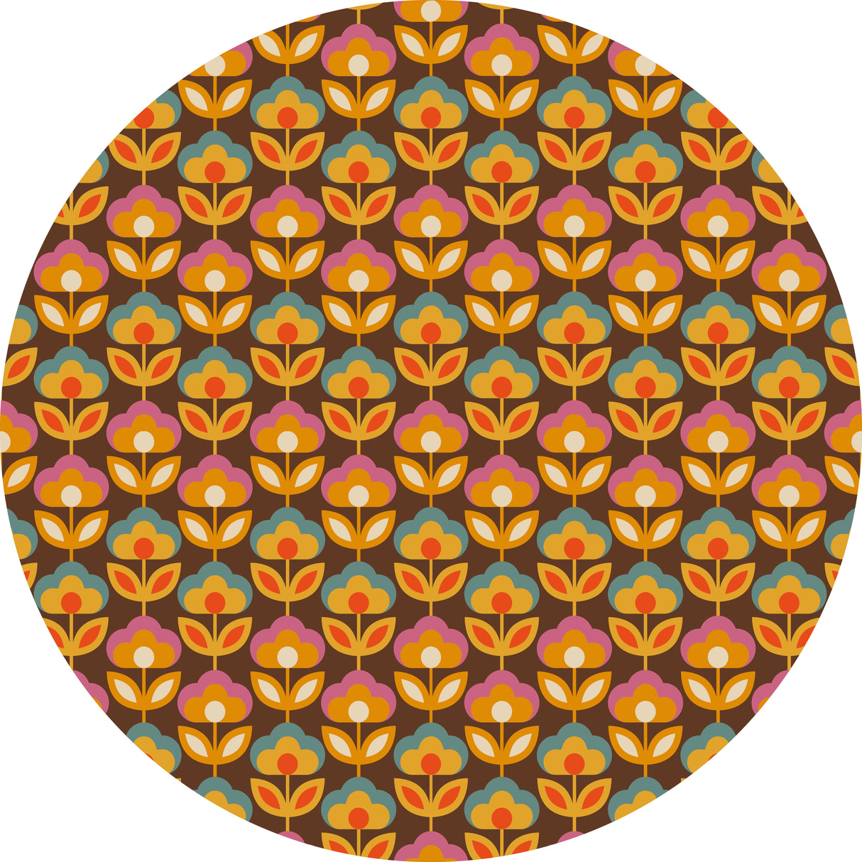 Retro Flower Vinyl Mat