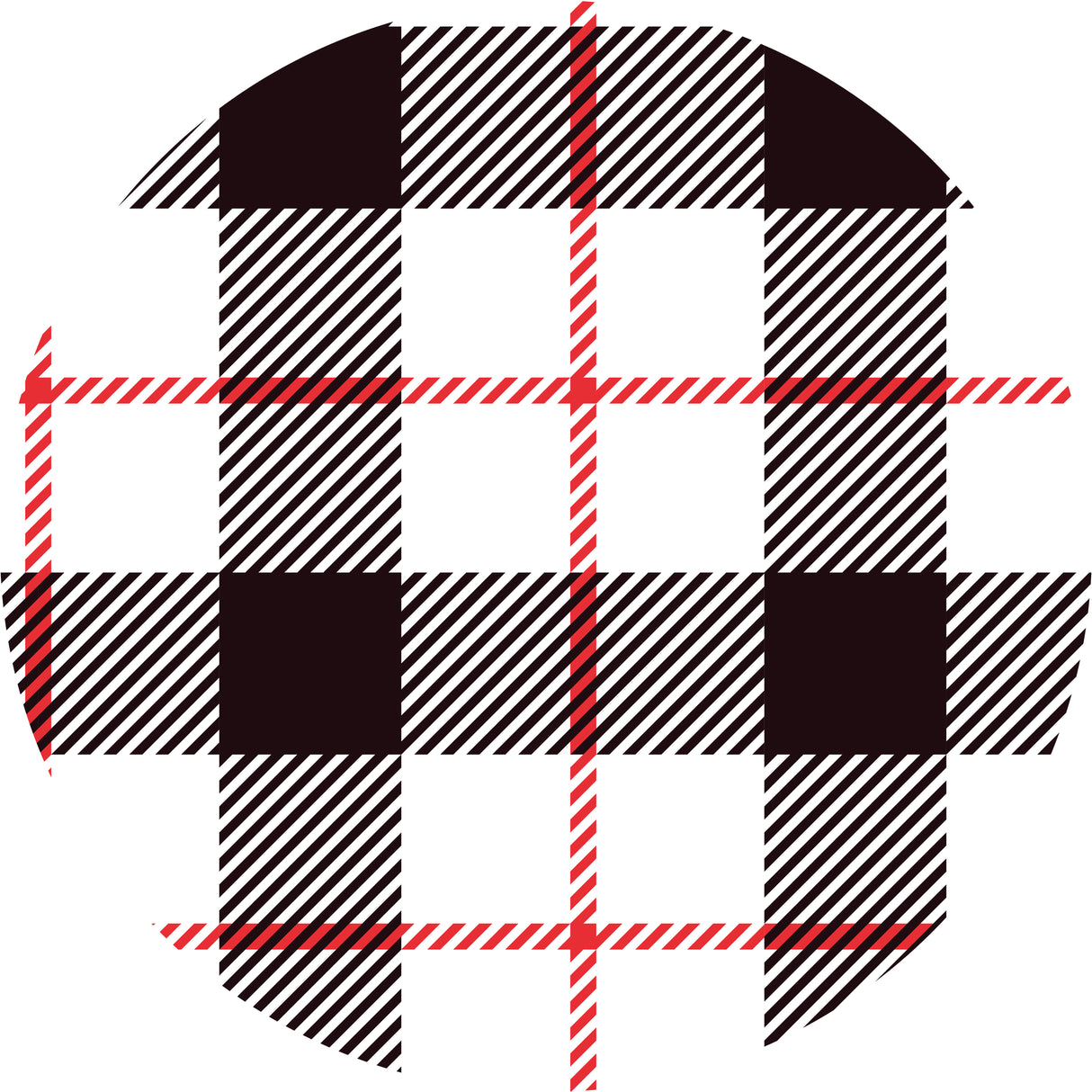 Black and Red Plaid Vinyl Mat