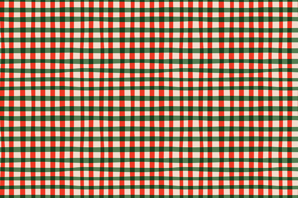 Candy Cane Plaid Vinyl Mat