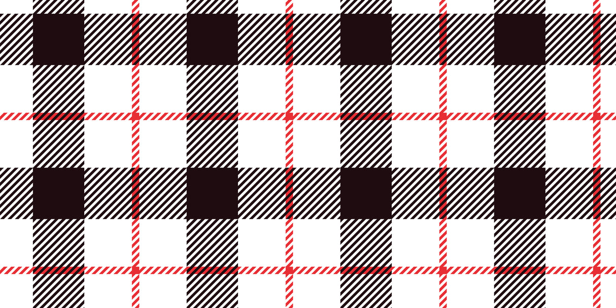 Black and Red Plaid Vinyl Mat