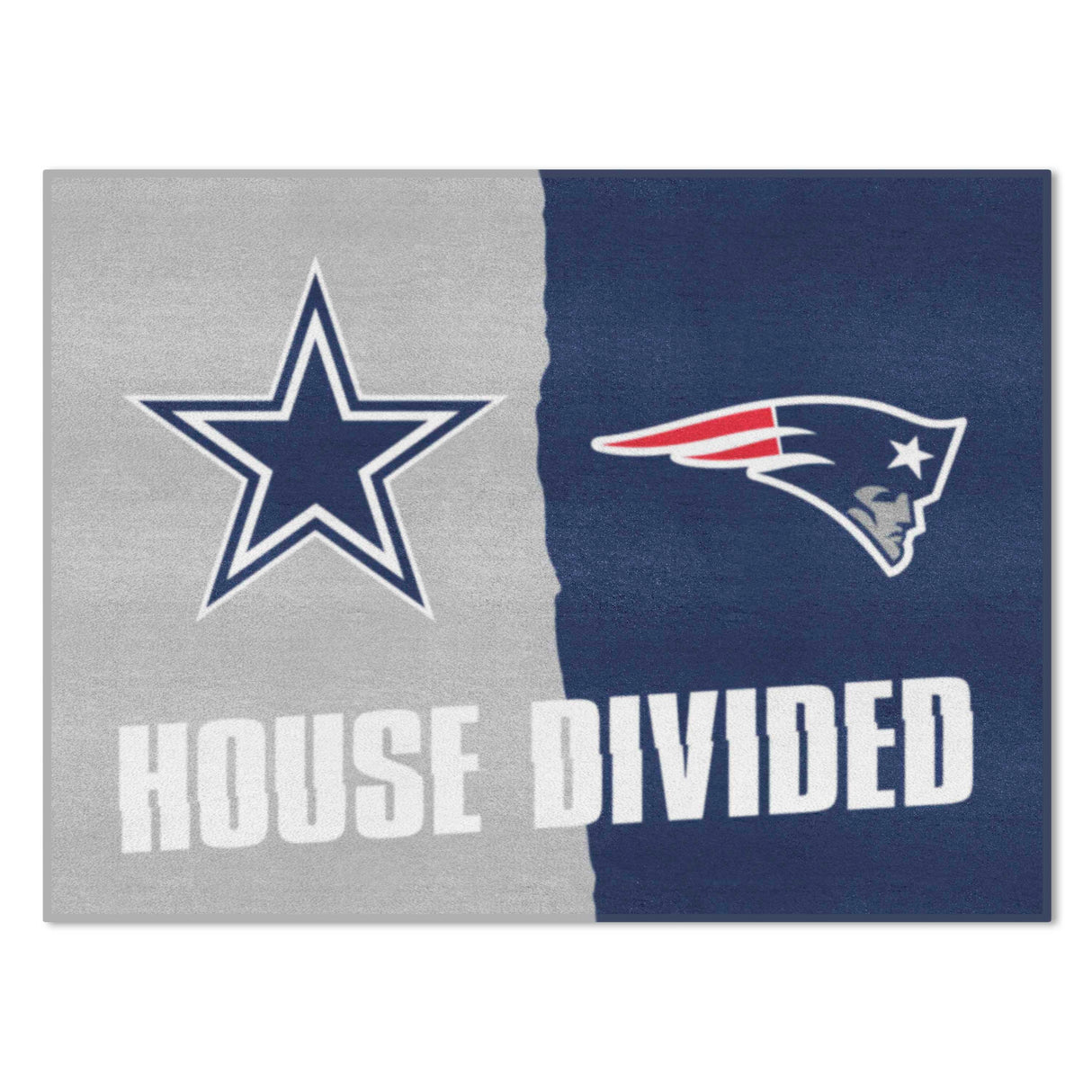 NFL House Divided Mat - Cowboys / Patriots
