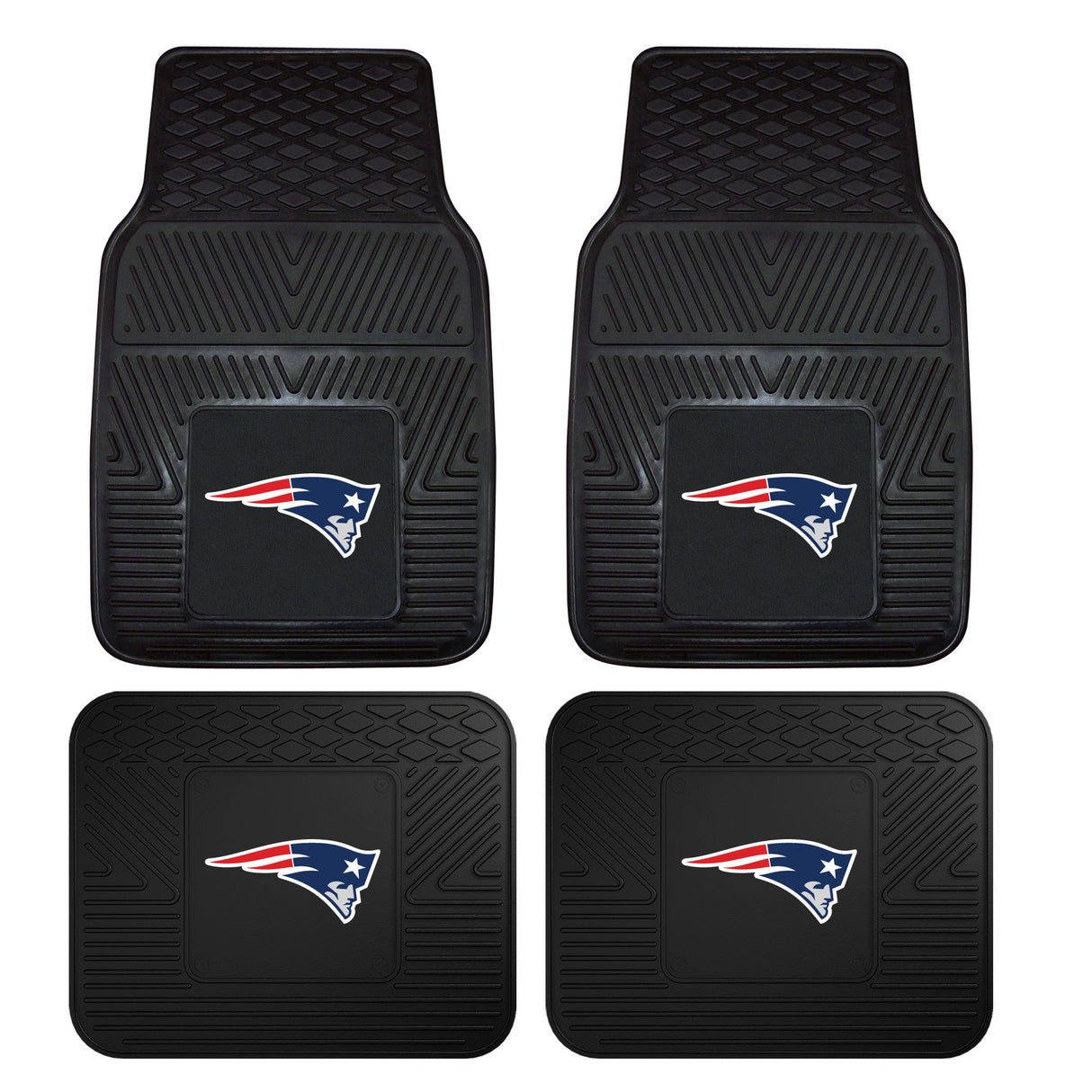 New England Patriots 4-pc Vinyl Car Mat Set