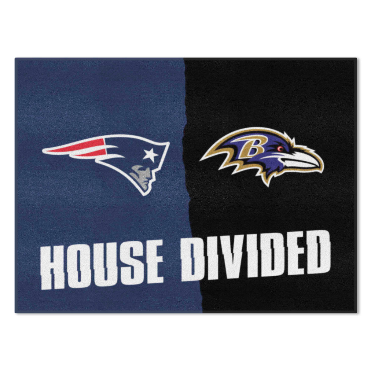 NFL House Divided Mat - Patriots / Ravens