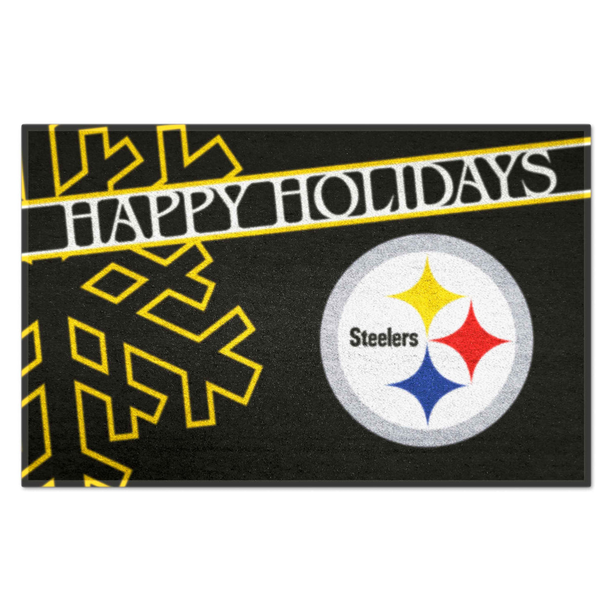 Pittsburgh Steelers Starter Mat - Happy Holidays