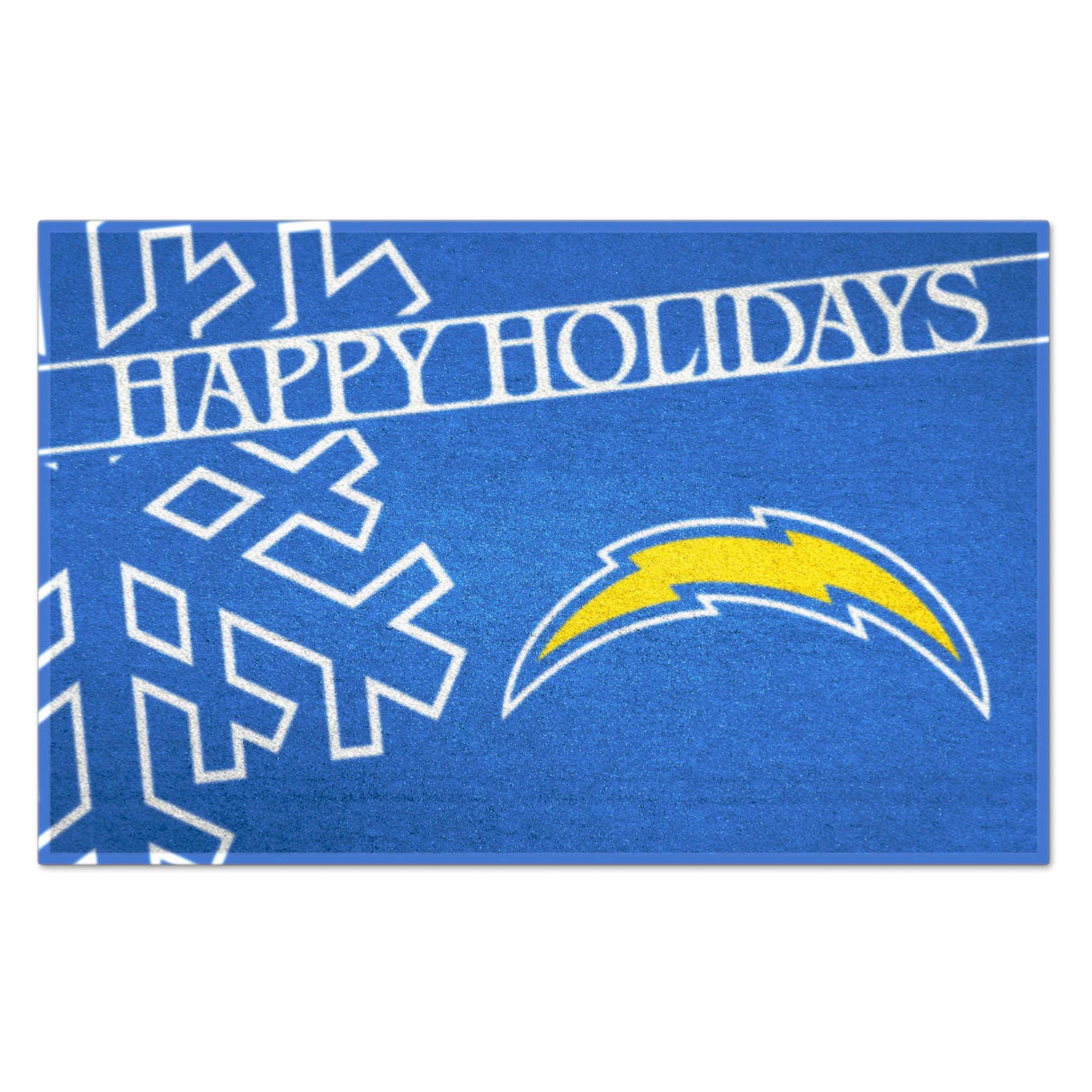 Los Angeles Chargers Starter Mat - Happy Holidays