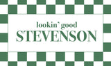 Custom Last Name Memory Foam Bath Mat - Green