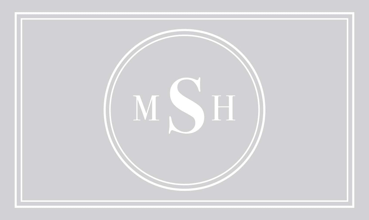 Custom Monogram Memory Foam Bath Mat - Gray