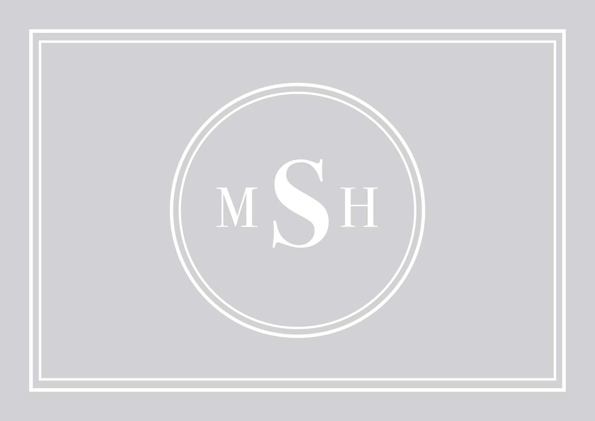 Custom Monogram Memory Foam Bath Mat - Gray