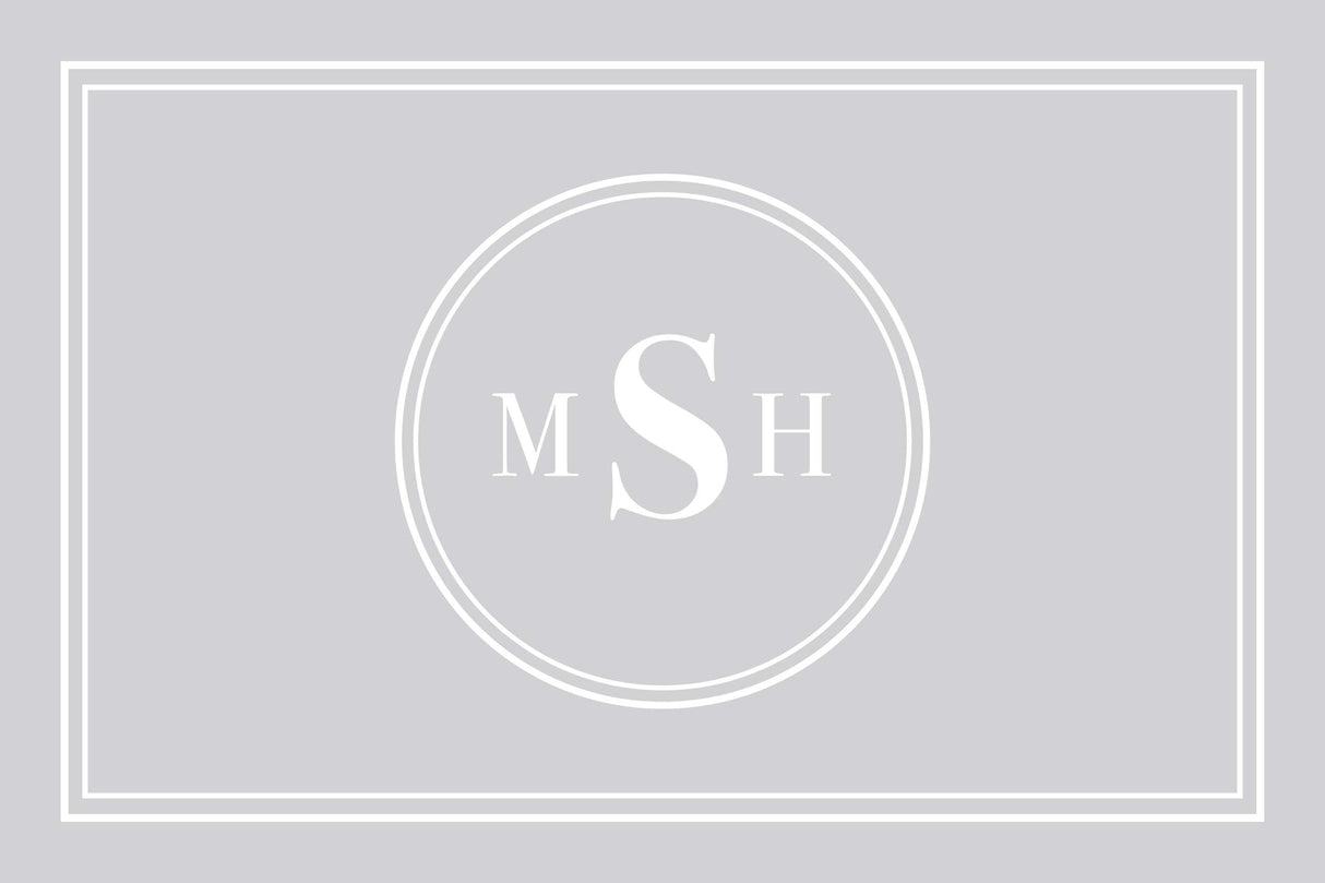 Custom Monogram Memory Foam Bath Mat - Gray