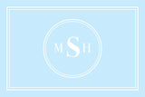 Custom Monogram Memory Foam Bath Mat - Blue
