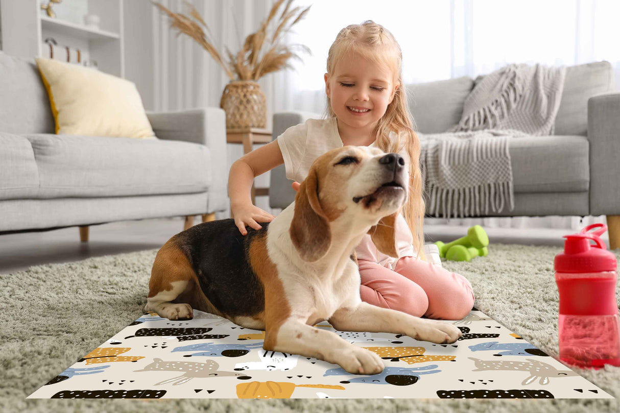 Playful Dogs Vinyl Mat