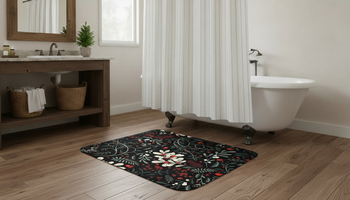 Winter Foliage Memory Foam Bath Mat