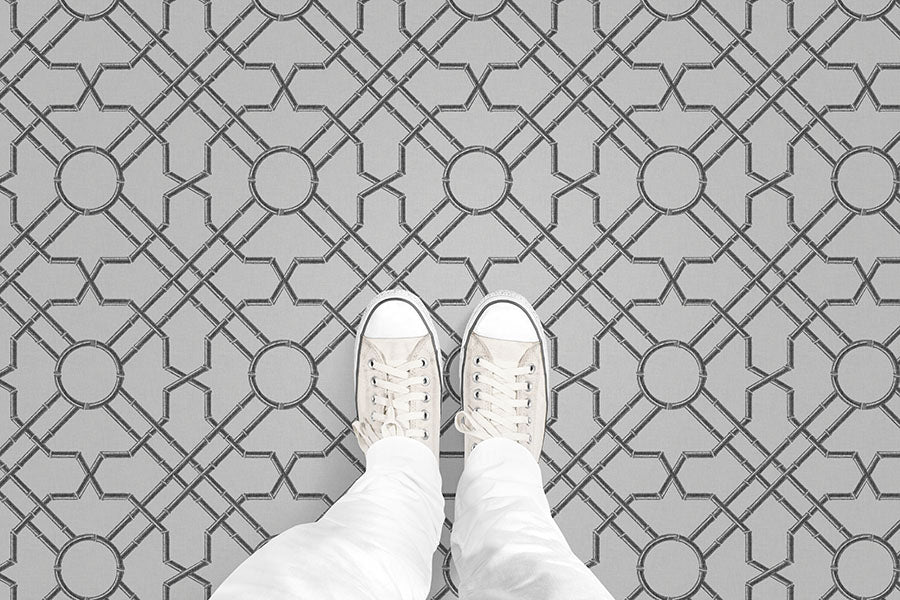 Bamboo Garden Trellis (P1225) Custom Printed Vinyl Flooring Design