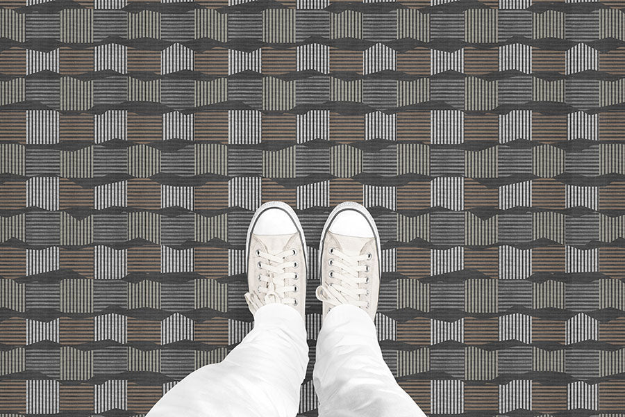 Check Stripe (P1571) Custom Printed Vinyl Flooring Design