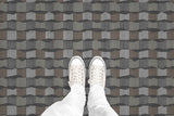 Check Stripe (P1571) Custom Printed Vinyl Flooring Design