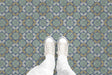 Leaf Ensconced Circle (P1639) Custom Printed Vinyl Flooring Design