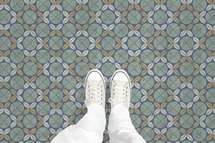 Leaf Ensconced Circle (P1639) Custom Printed Vinyl Flooring Design