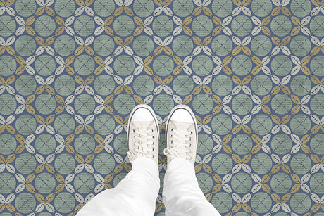 Leaf Ensconced Circle (P1639) Custom Printed Vinyl Flooring Design