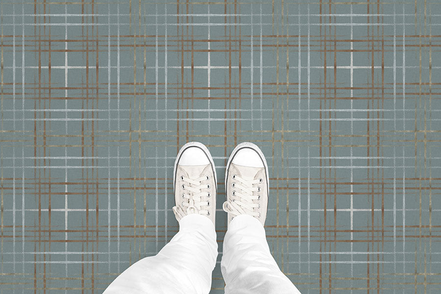 Painterly Plaid (P1644) Custom Printed Vinyl Flooring Design