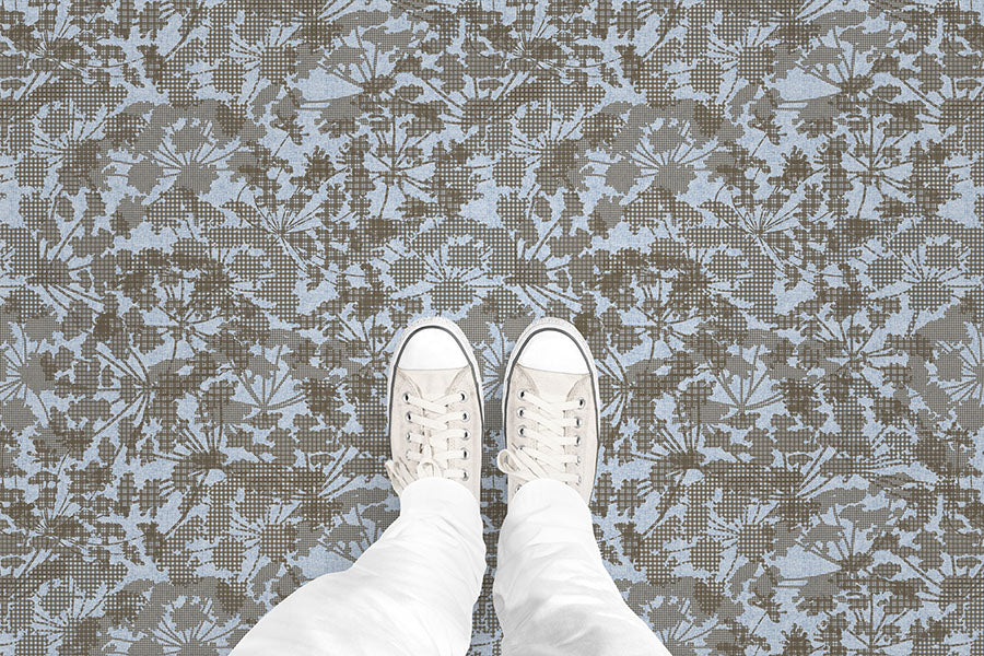 Floral Plaid (P1647) Custom Printed Vinyl Flooring Design