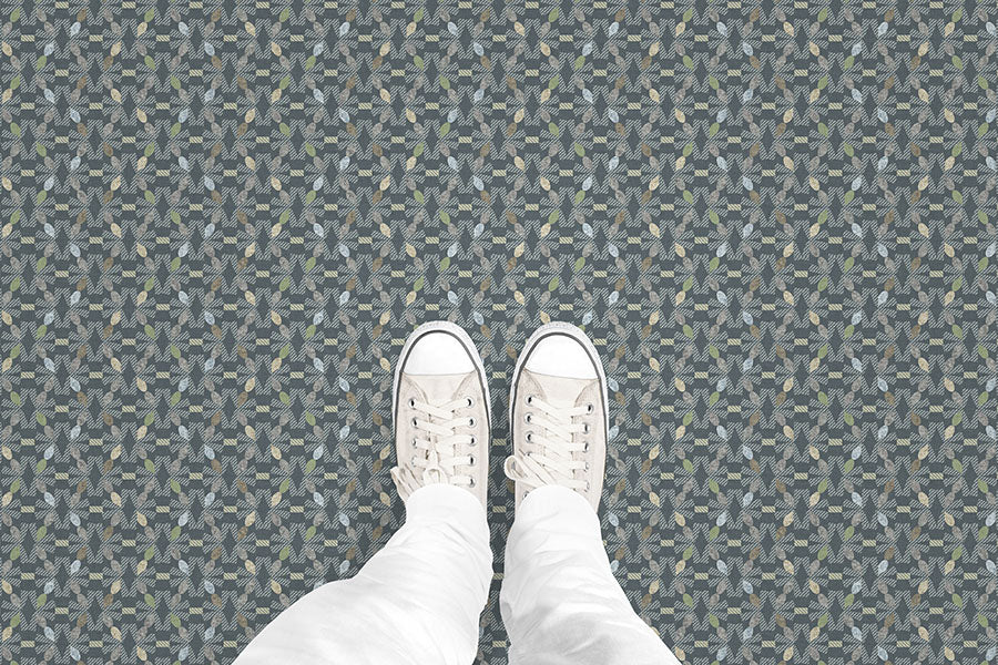 Stylized Starburst (P1649) Custom Printed Vinyl Flooring Design